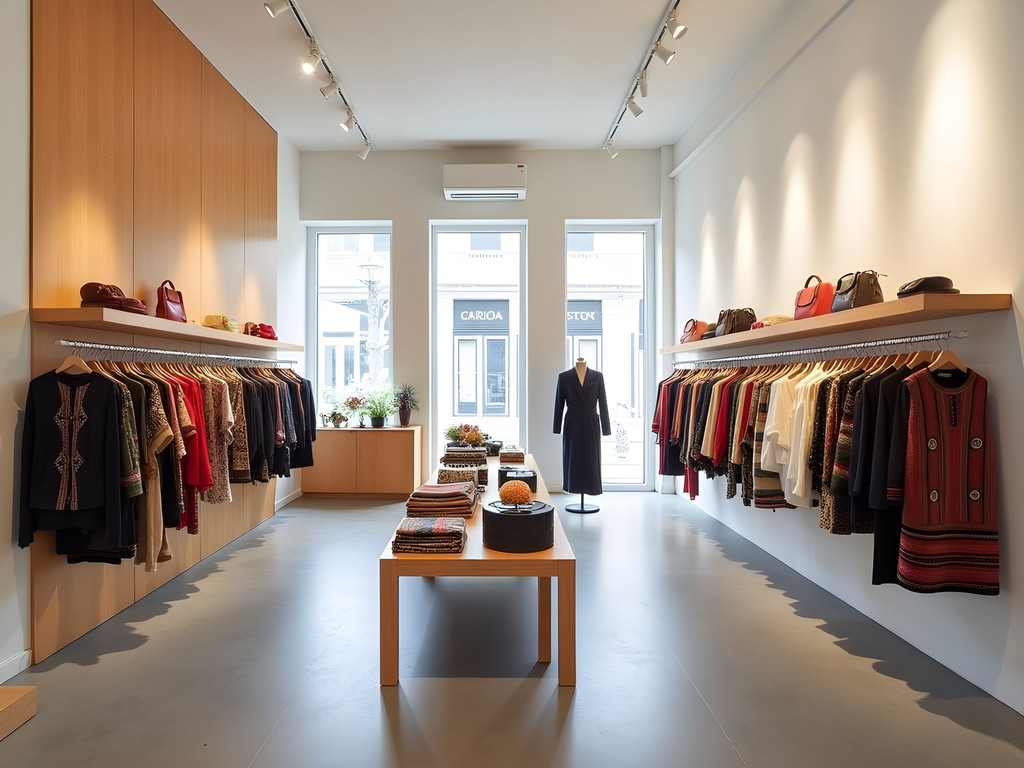 Contemporary Chilean design boutique on Alonso de Córdova street showcasing modern interpretations of traditional crafts