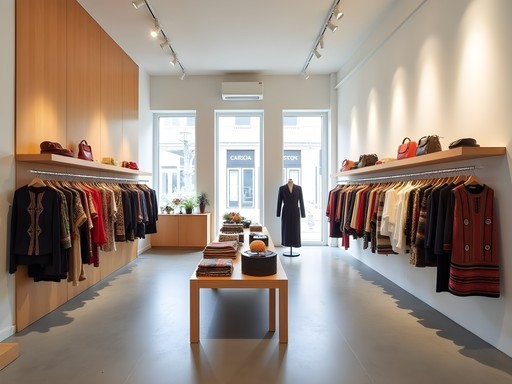 Contemporary Chilean design boutique on Alonso de Córdova street showcasing modern interpretations of traditional crafts