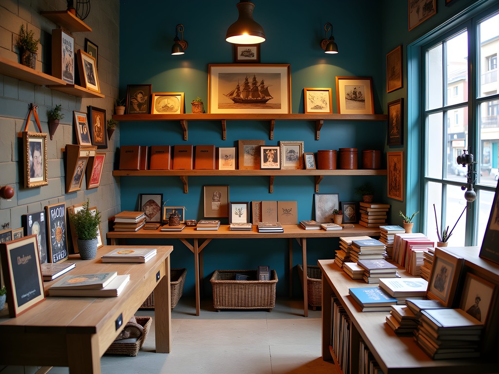 Literary-inspired crafts and books at La Chascona gift shop in Pablo Neruda's former home in Santiago