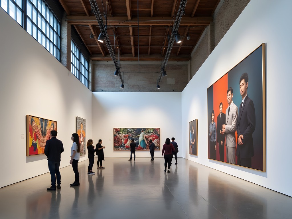 Contemporary art gallery in M50 Creative Park displaying innovative Chinese artwork