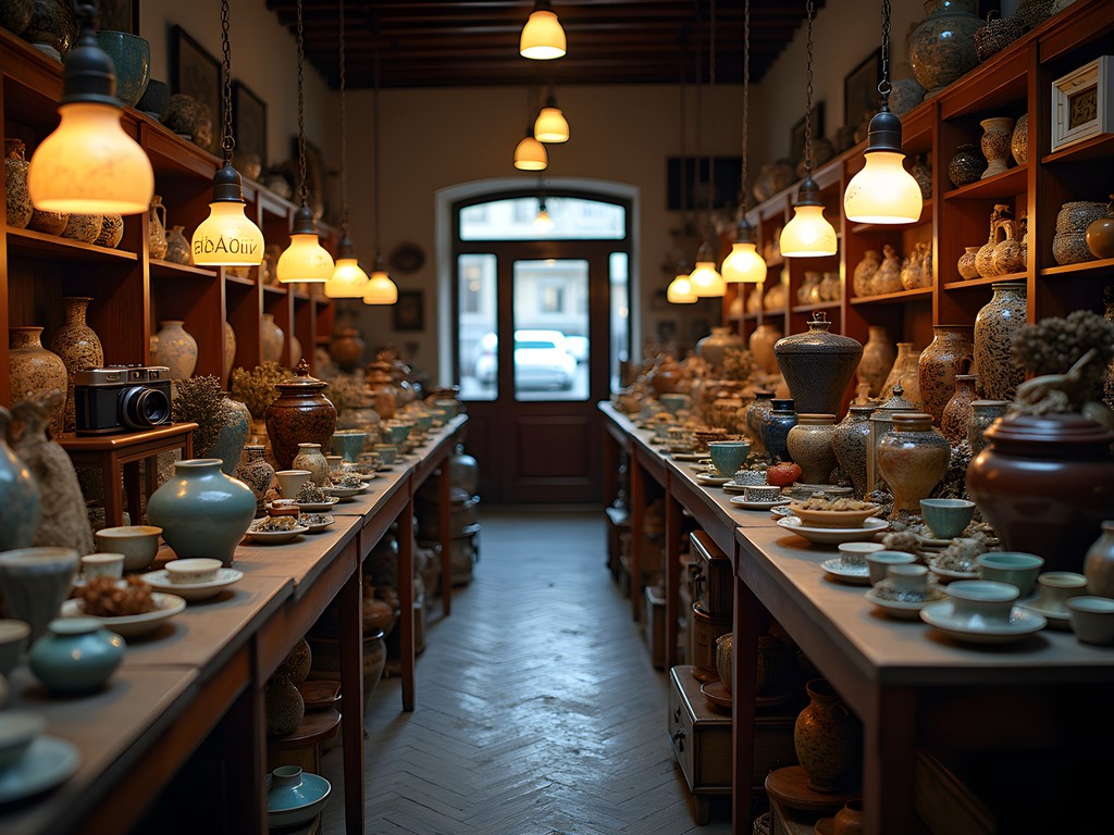 Interior of traditional antique shop on Pirotska Street in Sofia Bulgaria