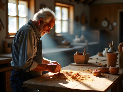 Master craftsman working with Bermuda cedar in traditional Southampton workshop