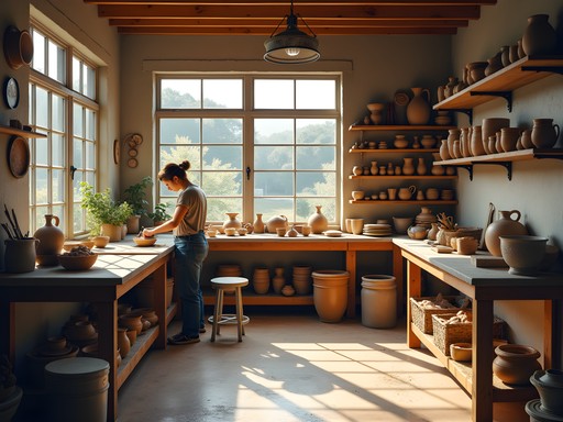 Local potter creating handmade ceramics in St. Albans studio