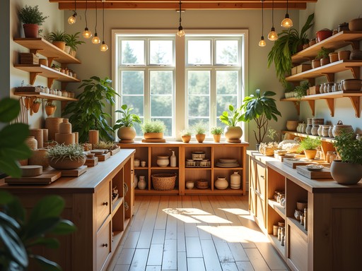 Interior of eco-conscious boutique in St. Albans with sustainable products