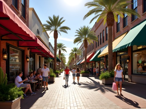 Charming boutique storefronts along Mill Avenue in Tempe