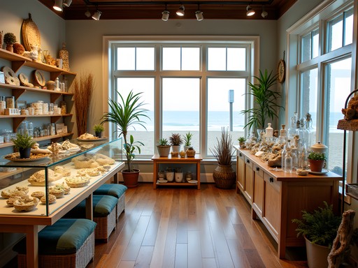 Coastal-themed shop at Conimicut Point featuring sustainable ocean-inspired merchandise