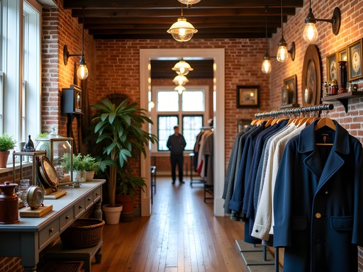 Vintage shop in Warwick featuring maritime-themed collection in historic building