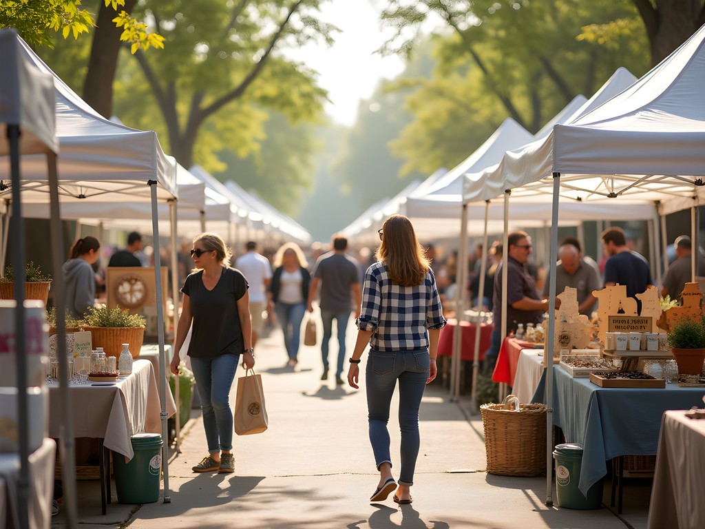 Local artisan market in Westland Michigan showing handcrafted goods