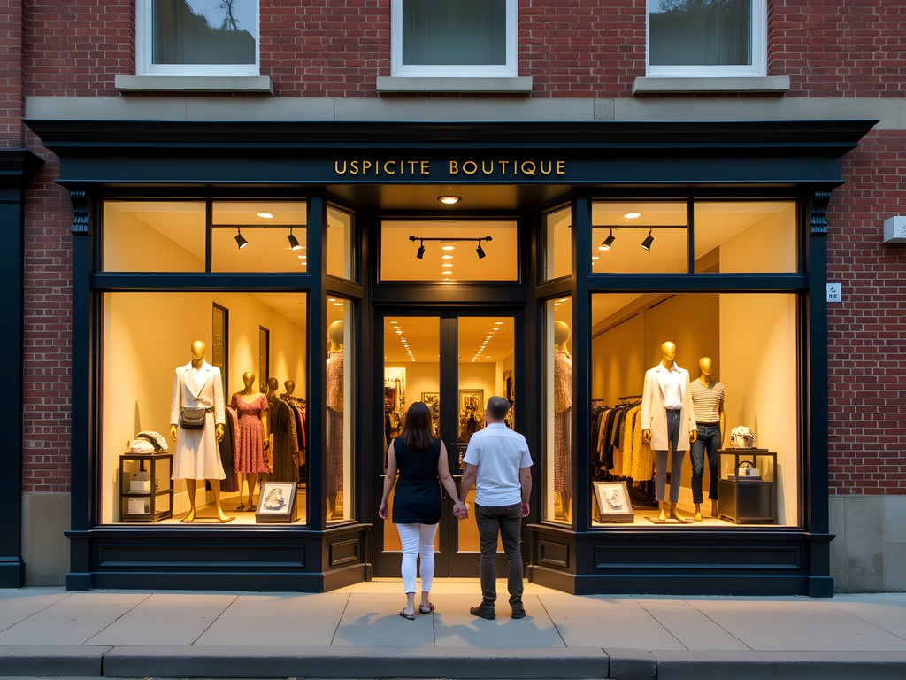 Charming boutique storefront on Market Street in downtown Wilmington Delaware