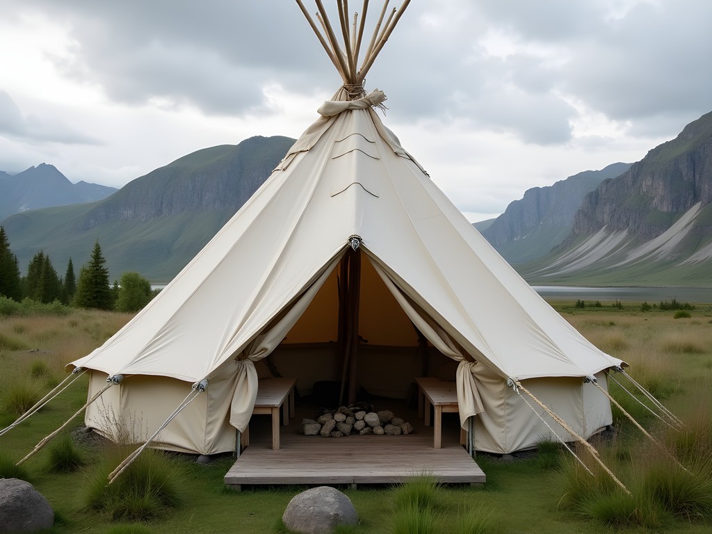 Traditional Sami lavvu accommodation near Abisko National Park