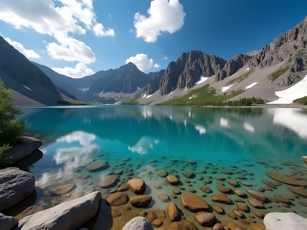 Crystal clear waters of Trollsjön (Troll Lake) near Abisko National Park