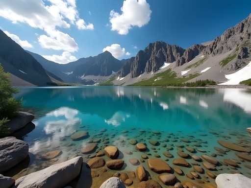 Crystal clear waters of Trollsjön (Troll Lake) near Abisko National Park