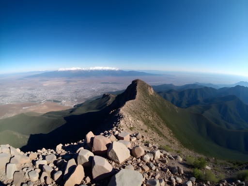 Panoramic view from Sandia Peak Tramway overlooking Albuquerque and Rio Grande Valley
