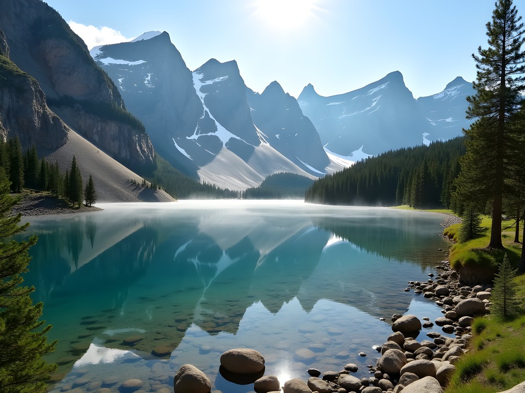 Scenic alpine Hearst Lake in the Anaconda-Pintler Wilderness Montana