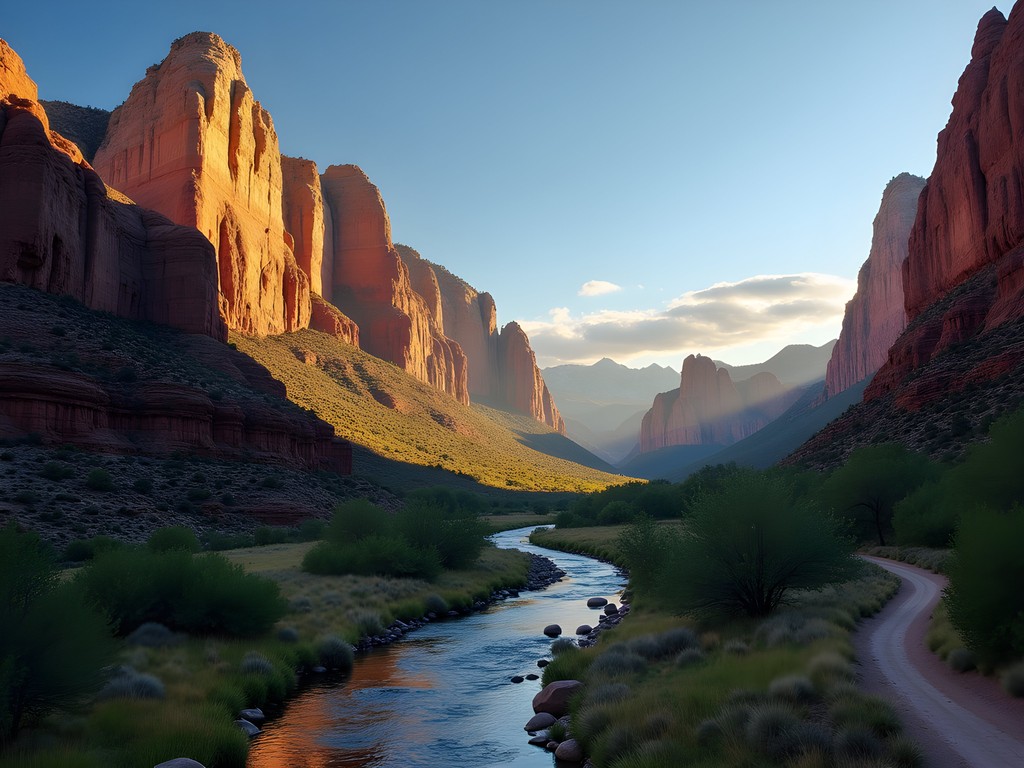 Smith Rock State Park's volcanic tuff formations in golden morning light with Crooked River below