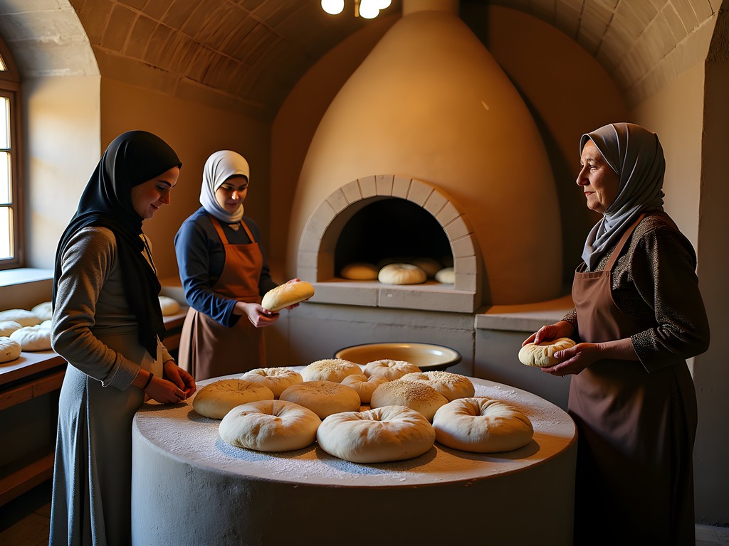 Solo female traveler learning traditional bread making in Bukhara