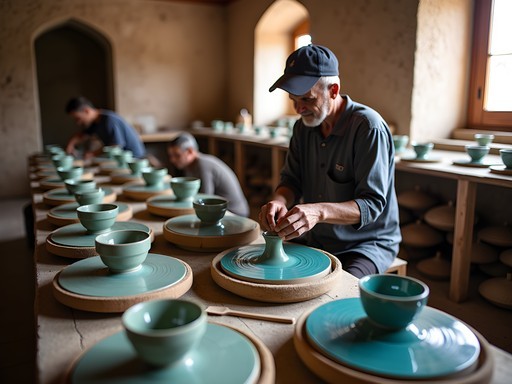 Solo female traveler learning traditional ceramics in Gijduvan