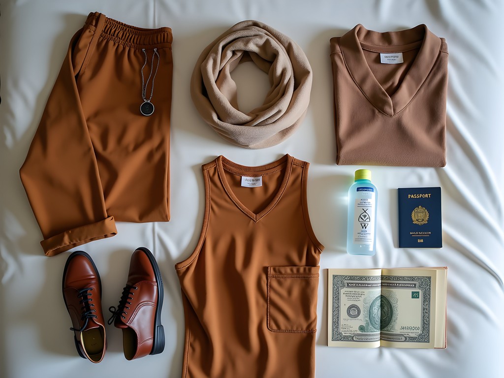 Solo female traveler preparing essentials for Bukhara trip