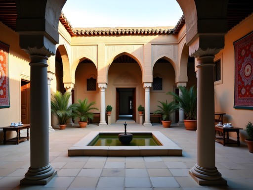 Traditional courtyard in a Bukhara guesthouse