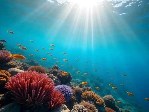 Snorkeling at the Great Barrier Reef with colorful coral and tropical fish