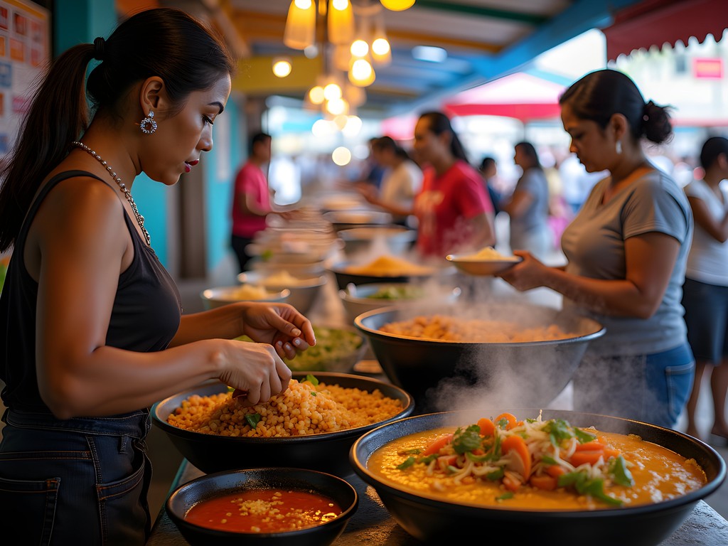 Authentic local food stalls in the heart of Mercado 28 in Downtown Cancun