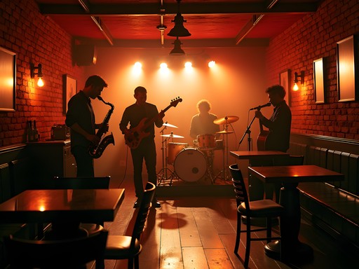 Evening jazz performance at Kings Live Music venue in downtown Conway