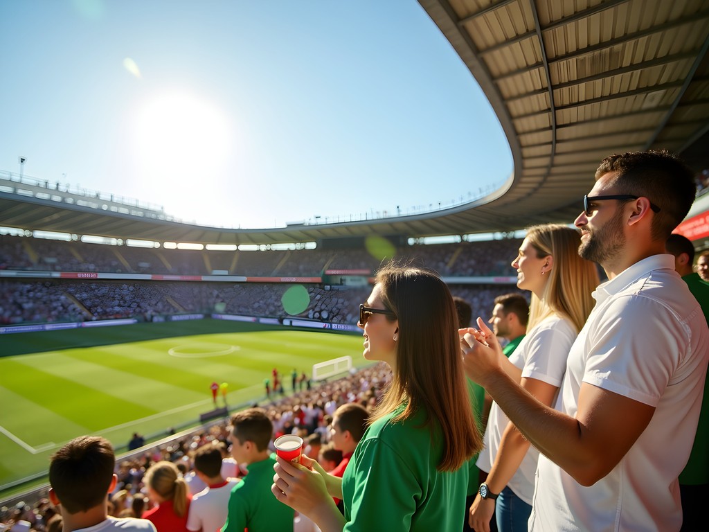 Enthusiastic fans at Córdoba CF football match