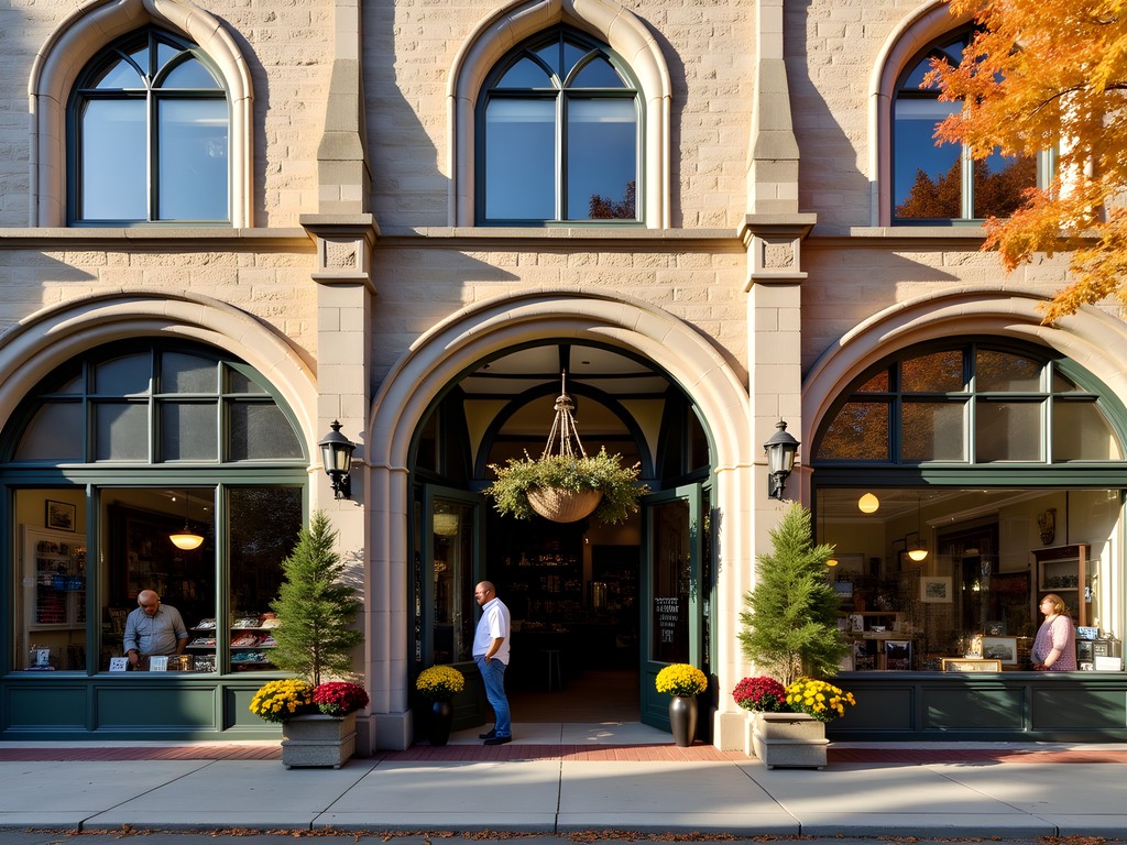 Historic Chapel View shopping area with stone architecture and boutique shops