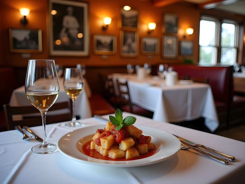Cozy solo dining experience at a traditional Rhode Island restaurant in Cranston