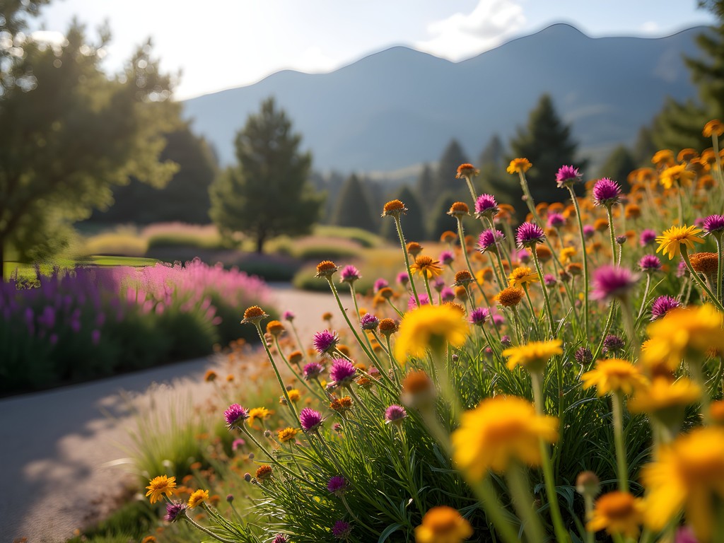 Denver Botanic Gardens native plants section with educational conservation signage