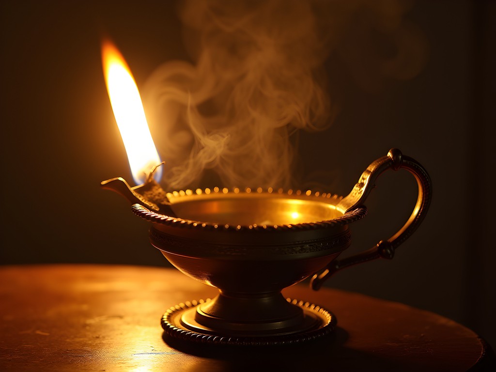 Traditional oil lamp meditation practice in Ella, Sri Lanka