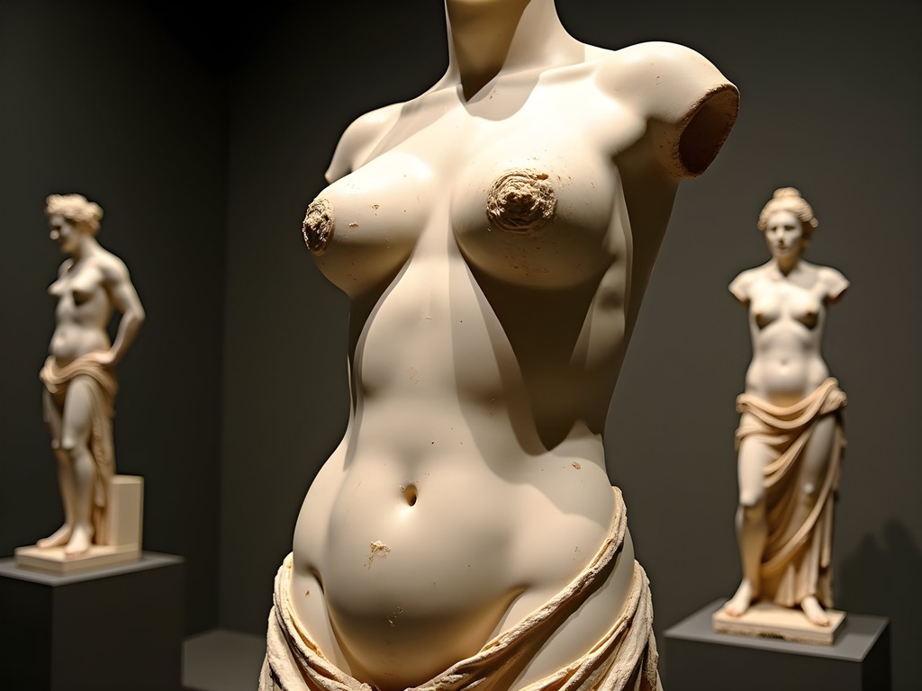 Famous multi-breasted statue of Artemis from Ephesus displayed in archaeological museum