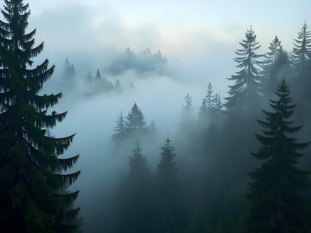 Morning fog patterns at Dash Point State Park in Federal Way