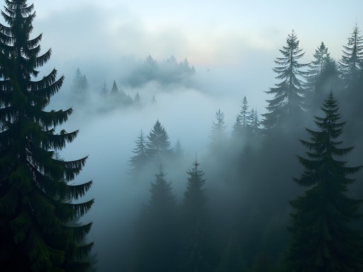 Morning fog patterns at Dash Point State Park in Federal Way