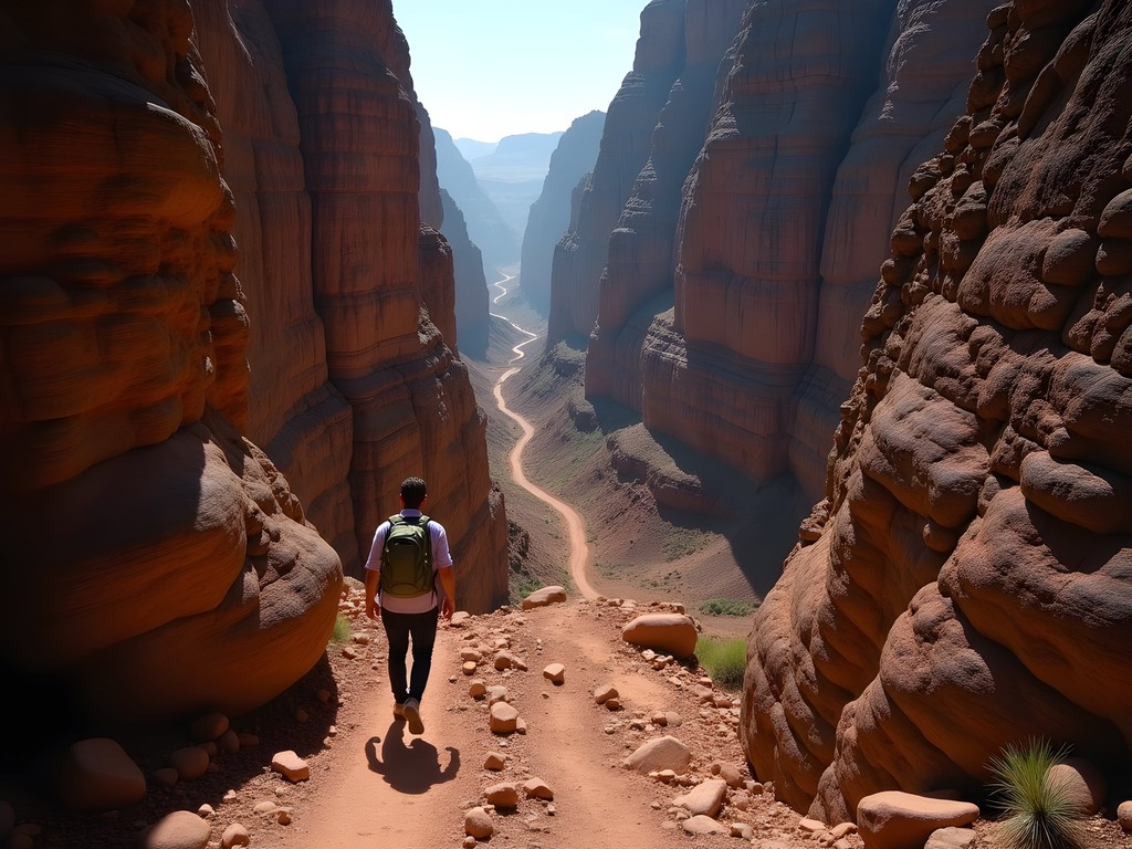 The steep initial descent into Fish River Canyon