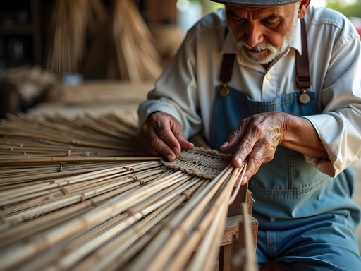 Local artisan demonstrating traditional thatch work techniques at Cayman Craft Market