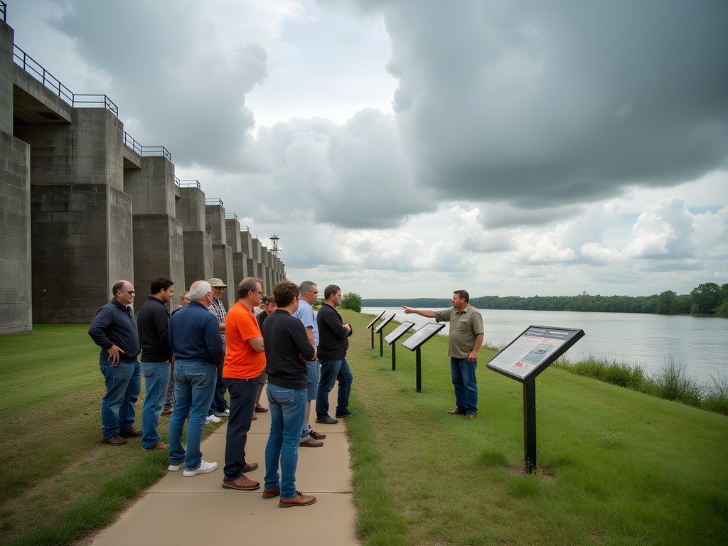 Historic flood control infrastructure tour in Greenville Mississippi