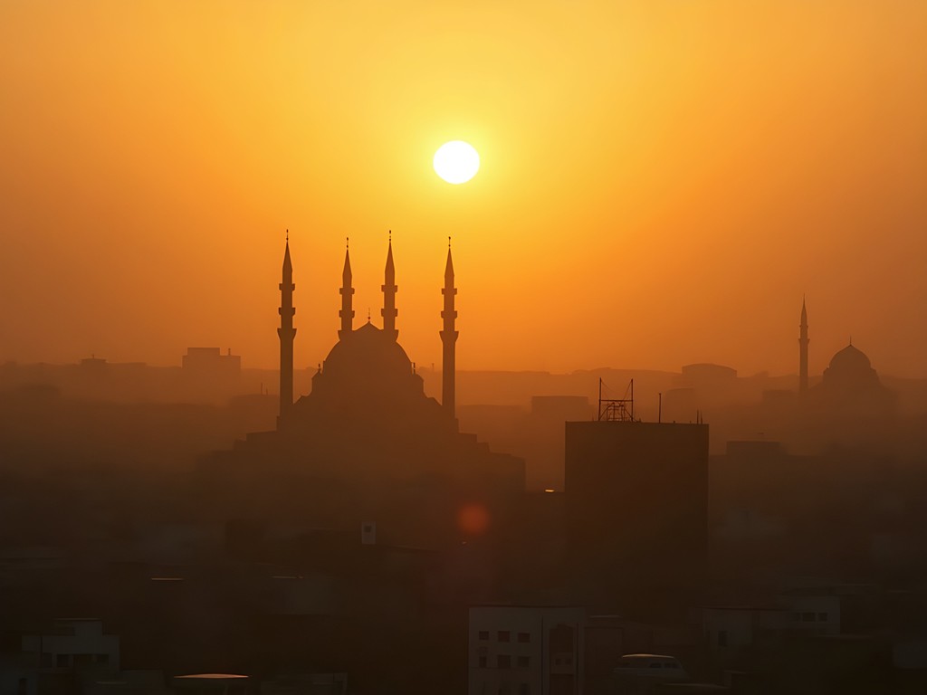 Sunset view over Kano's cityscape showing mix of traditional and modern architecture