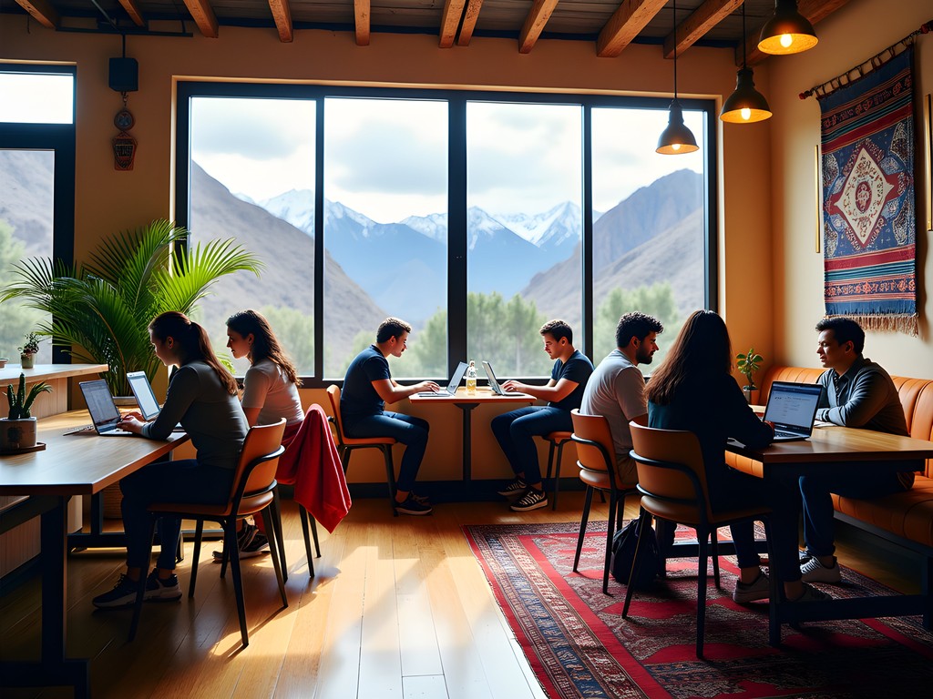 Modern coworking space in La Paz with local entrepreneurs and mountain views