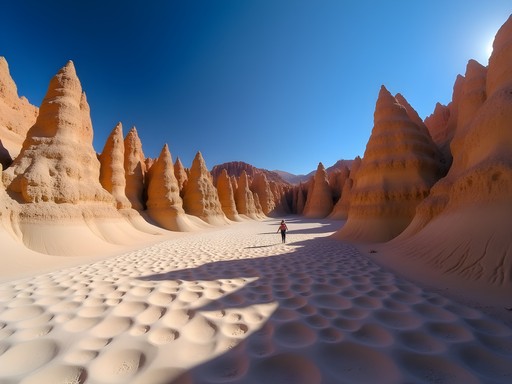 Dramatic erosion formations at Valle de la Luna near La Paz in winter light
