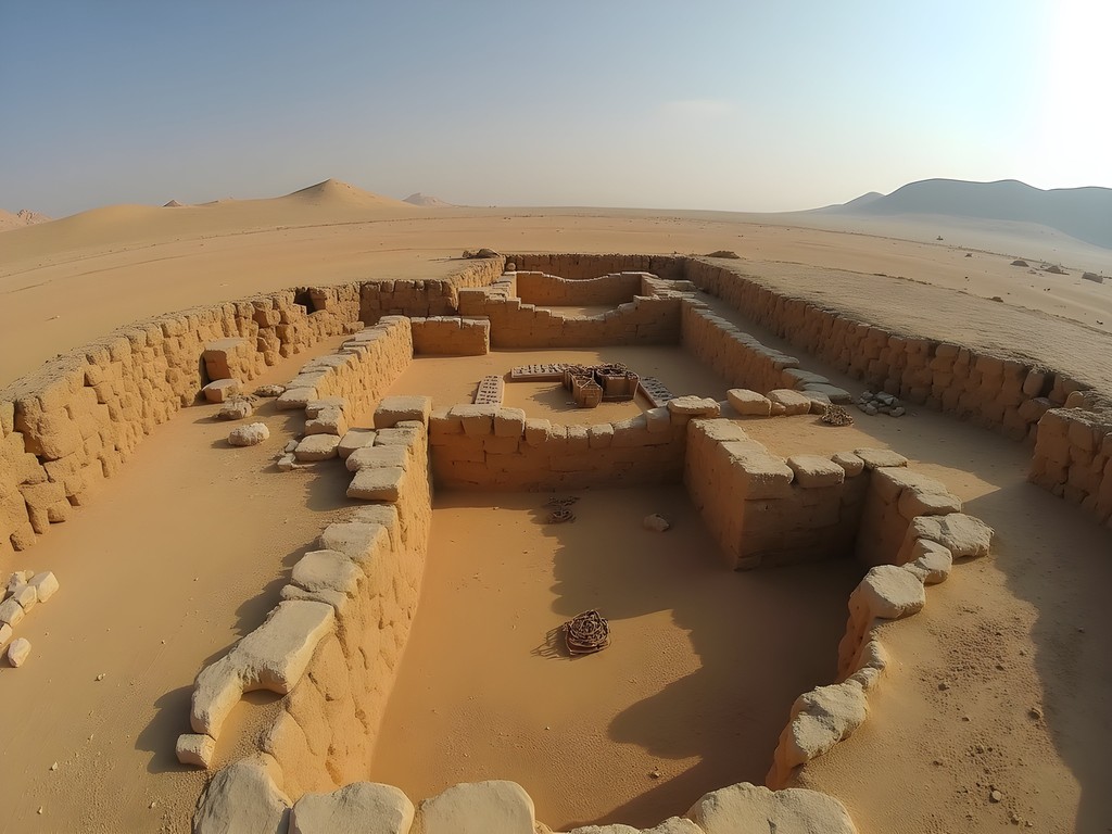 Bronze Age archaeological excavations at Gonur Depe in Turkmenistan desert