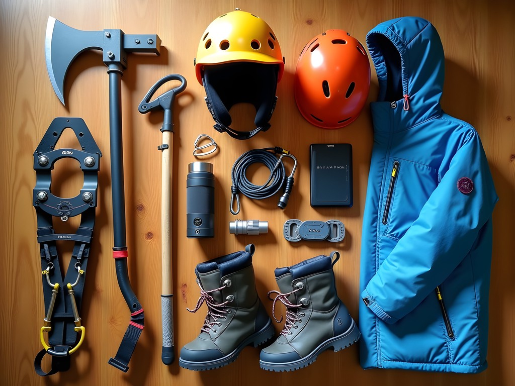Complete technical climbing gear layout for Matterhorn expedition
