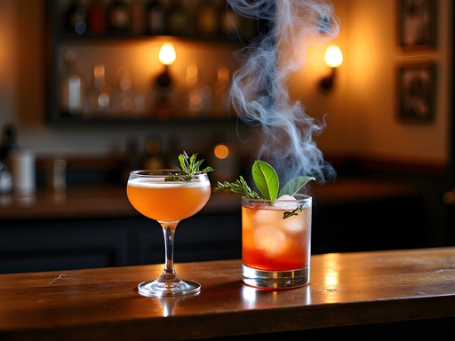 Craft cocktails featuring local Botswanan ingredients at hidden speakeasy in Maun
