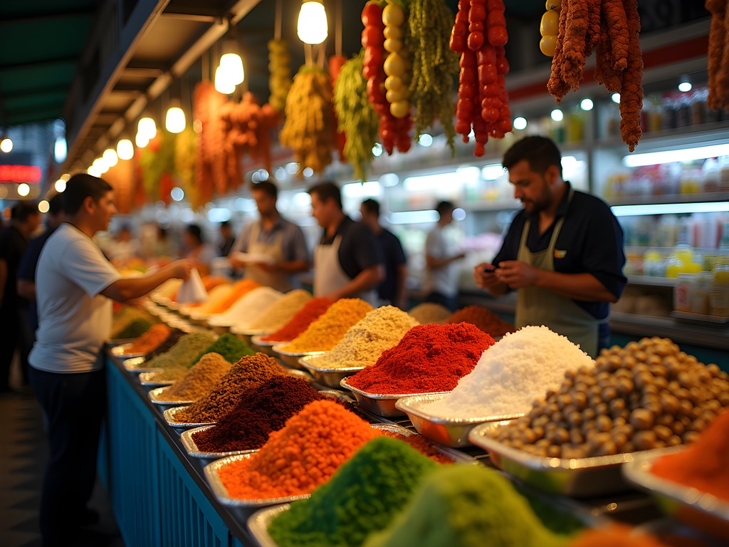 Interior of Mercado de San Juan food market in Mexico City