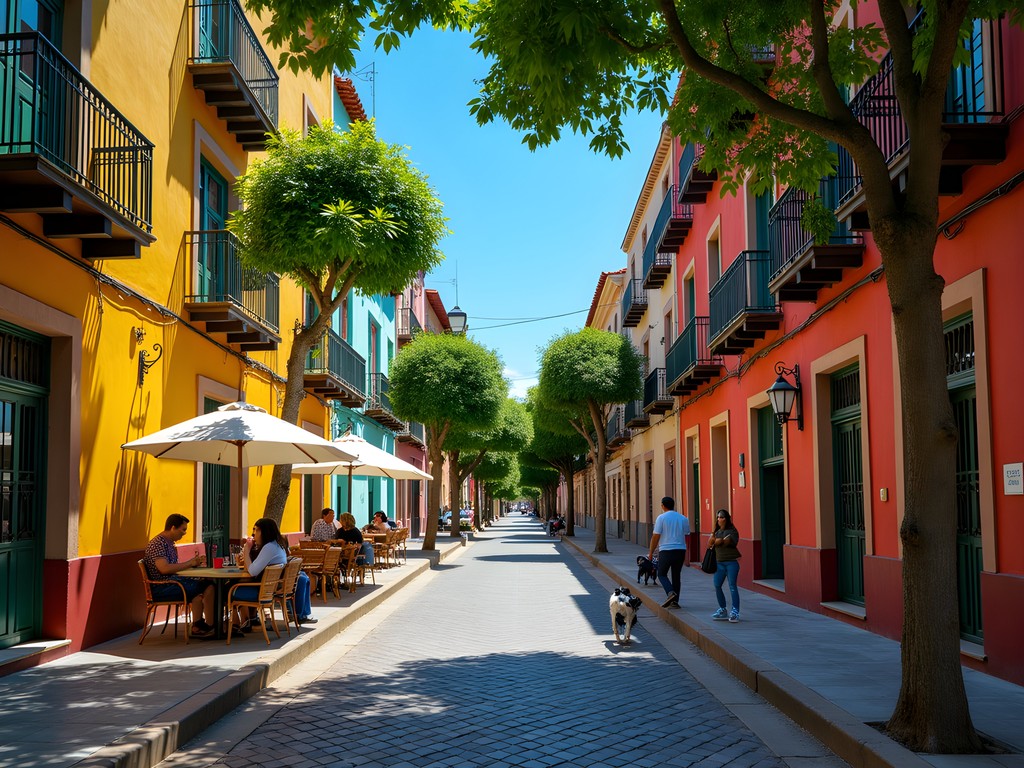 Safe neighborhood of Roma Norte in Mexico City with tree-lined streets