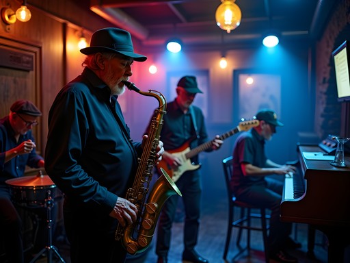 Senior jazz quartet performing at Coborn's Bar in Mitchell, South Dakota