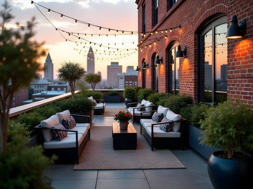 Rooftop garden at historic Fitzgerald House hotel in downtown Montgomery