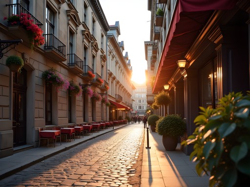 Cobblestone streets of Old Montreal with historic architecture