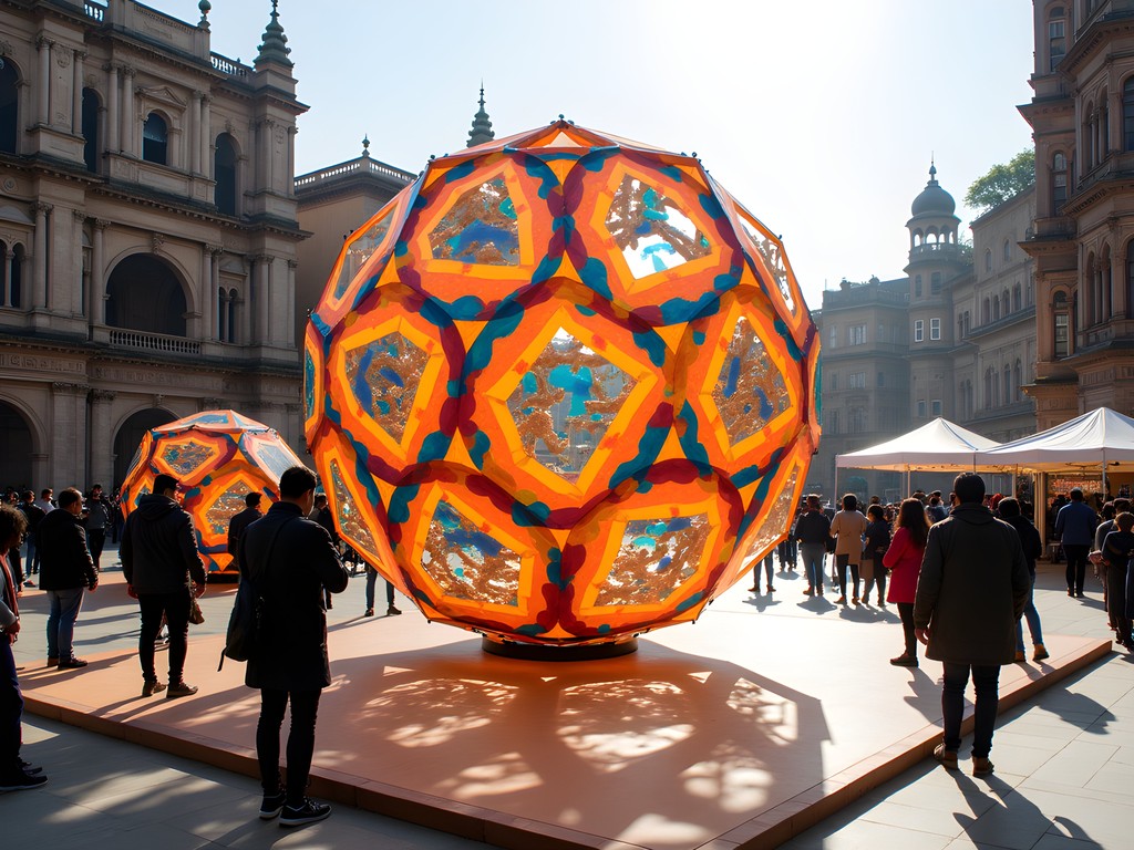 Geometric art installation at Kala Ghoda Arts Festival in Mumbai