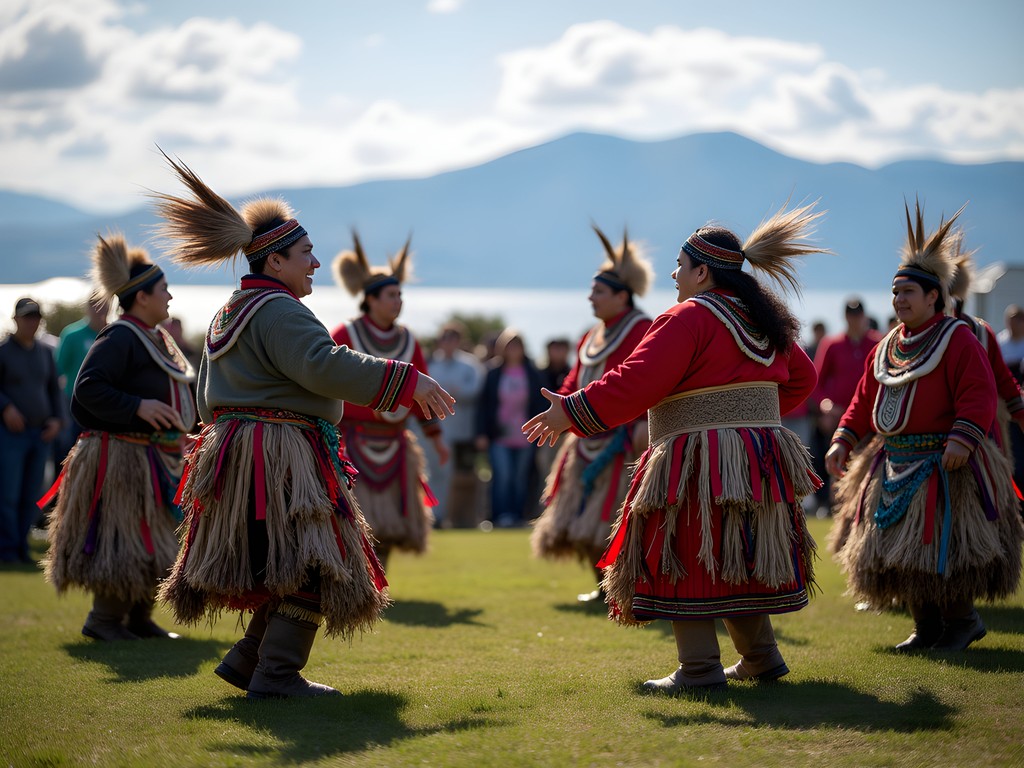 Traditional Iñupiat dancers performing at Nome's Midnight Sun Festival